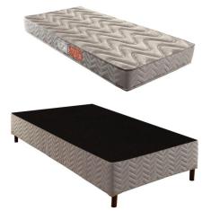 Imagem de Box Solteiro Galaxy 42x88x188cm com Colchão Solteiro Unique D45 Duoface 20x88x188cm Rustico Prata