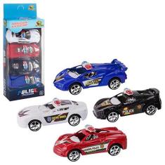 Imagem de Kit 4 Mini Carrinhos De Policia Brinquedo Fricção Infantil - Art Brink