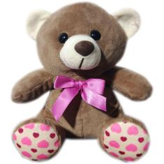 Imagem de Urso Ursinho De Pelúcia Pequeno Com Laço Fofo Cesta Fizzy - 21cm