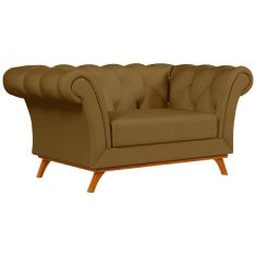 Imagem de Sofá 150cm 2 Lugares Base Madeira Império B-260 Veludo Mostarda - Domi