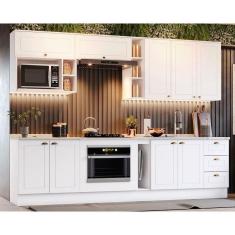 Imagem de Cozinha Modulada Completa Americana 13 Peças (5Aéreos+4Balcões+4Complementos) C5P41 Branco - Henn