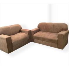 Imagem de Sofá 2 e 3 Lugares Milly Tecido Suede - Veneza estofados, Caramelo