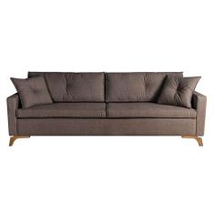 Imagem de Sofá 4 Lugares Viena Veludo Marrom 250 cm