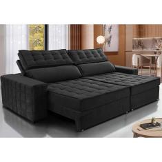 Imagem de Sofá Retrátil e Reclinável 3,15m Cama inBox Big Star. com SoftGel D40 Velupluma