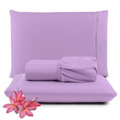 Imagem de Jogo De Lençol Primor Queen 3 Peças Percal 400 Fios Ponto Palito - Lilás