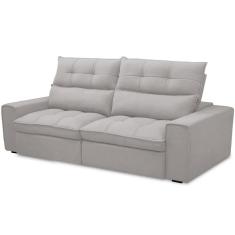 Imagem de Sofá Retrátil Reclinável Para Sala De Estar Living 210cm Dimas F04 Veludo Cinza