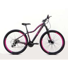 Imagem de BICICLETA ARO 29 KSW MWZA FEMININO ALTUS 24v E TRAVA PRETO COM ROSA 17
