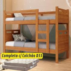 Imagem de Beliche Barreto Vira Duas Camas com 2 Colchões D33 Gold - Fênix, Natur