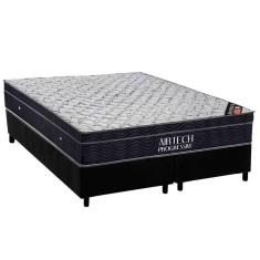 Imagem de Conjunto Box King: Colchão Molas Ortobom Nanolastic Airtech Progressive + Base Crc Suede Black(193x203)