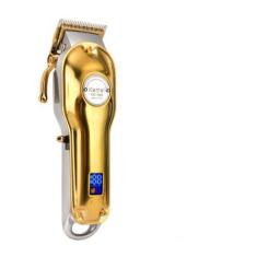 Imagem de Máquina Kemei De Cortar Cabelo Profissional Visor Lcd Km1986 Dourado