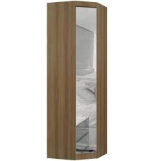 Imagem de Guarda Roupa De Canto Diagonal Modulado 70cm 1 Porta Com Espelho Paris Luciane Móveis Avelã Pf
