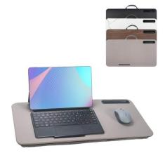 Imagem de Mesa de colo, mesa de laptop portátil para laptops de até 16 polegadas, com compartimento para tablet, almofada embutida, ótima para casa e escritório, mesa de colo para laptop, mesa de colo com