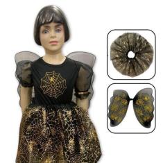 Imagem de Fantasia Infantil Preta Aranha Com Saia e Asa - Pica Pau
