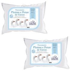 Imagem de Kit com 2 Travesseiros Daune Plumas com Penas - 14cm