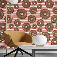 Imagem de Papel de Parede Adesivo Donuts Chocolate N03050 Rolo de 0,58x3,00
