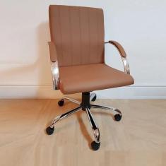 Imagem de Cadeira Escritório Work Caramelo Base Cromada