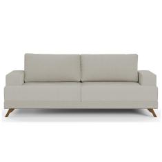 Imagem de Sofá 200cm 3 Lugares Pés Curvos Santi Linho D05 Bege - Mpozenato