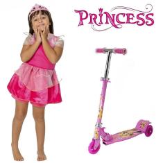 Imagem de Patinete dm Toys Rosa de Princesa + Fantasia Vestidinho Pink