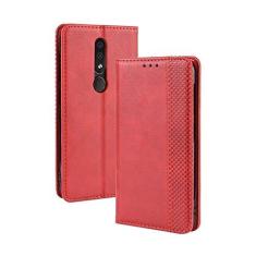 Imagem de Capa para Nokia 4.2, capa flip carteira com suporte de couro para Nokia 4.2, capa magnética retrô, capa de telefone carteira com compartimentos para cartões