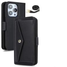 Imagem de Capa de telefone carteira com cordão crossbody para iPhone 15 14 Plus 13 12 11 Pro Max suporte para slot para cartão de crédito capa de couro PU, estilo 1, para iPhone 13Pro Max