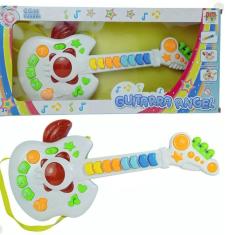 Imagem de Guitarra Infantil Brinquedo Musical Didático Com Luzes e Sons - Dm Toys