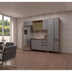 Imagem de Armário de Cozinha Compacta 4 Peças com Tampo Vanilla com Cinza Puro I