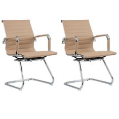 Imagem de Kit 2 Cadeiras Manhattan Base Fixa Com Estrutura Em Aço Cromado Fratini Fendi