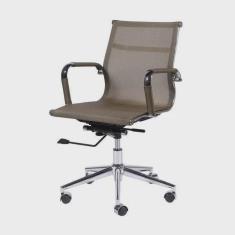 Imagem de Cadeira Escritório Baixa em Tela Mesh com Braços e Rodízios 3303 or Design Cobre