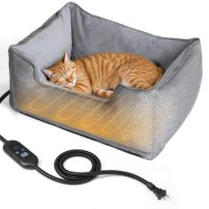 Imagem de Cama aquecida para gatos PETEMPO Cama aquecida para animais de estimação com temperatura e temporizador