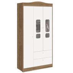 Imagem de Guarda Roupa Danny 3 Portas Branco Fosco/Mezzo Fosco - Reller Móveis