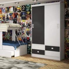 Imagem de Guarda-Roupa Solteiro 2 Portas 4 Gavetas 1450 Móveis Percasa