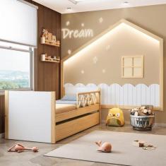 Imagem de Bicama Garden com Grade e Moldura Infantil com Led Casinha Dream Decor