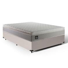Imagem de Cama Box Casal + Colchão Strong D45 One Face Bege 138x188x63cm - Supor