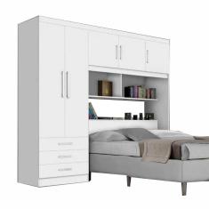 Imagem de Guarda Roupa Cancun Casal 5 portas com Cabeceira Baú Branco