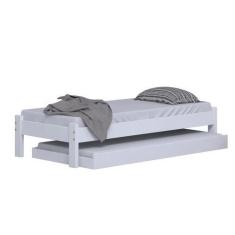 Imagem de Cama Solteiro Turca Reforçada com Auxiliar cor Branco - Nemargi