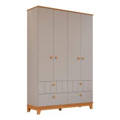 Imagem de Guarda-Roupa Infantil Biscoito 4 PT 4 GV Fendi e Nature