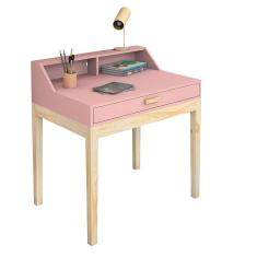 Imagem de Escrivaninha para cantinho estudo com 1 gaveta e nicho rosa