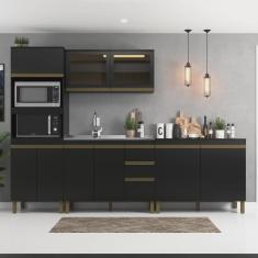 Imagem de Cozinha Modulada 4 Peças 9 Portas 3 Gavetas 310cm J Carvalho