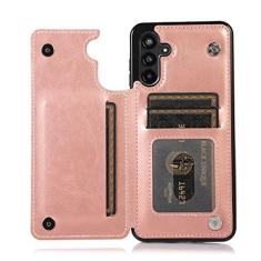 Imagem de UEEBAI Capa para Samsung Galaxy A13 5G/A04s, capa de couro PU de luxo com [dois fechos magnéticos] [compartimentos para cartões] Função de suporte durável à prova de choque macio TPU capa carteira
