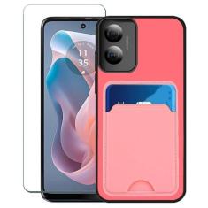 Imagem de Covthch Capa para celular Moto G 5G 2024 compatível com Motorola Moto G 2024 com protetor de tela Motorola G 5G 2024 [capa carteira com suporte para cartão de crédito borracha de silicone fina fina] -