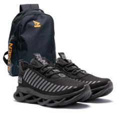 Imagem de Tênis Masculino Leve Fitness Academia+ Mochila - OLDSEN, Preto, Mochil