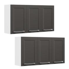 Imagem de Conjunto 2 Armários de Cozinha Aéreos Itatiaia Aço 3 Portas Florença G