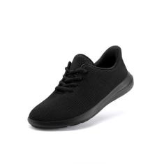 Imagem de Rihero Tênis de caminhada feminino, atlético, tênis de corrida, antiderrapante, leve, academia, casual, Preto, 36