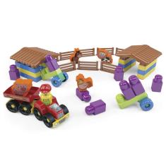 Imagem de Brinquedo blocos de montar Fazendinha DISMAT MK181 53 peças