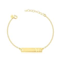 Imagem de Pulseira infantil melindrosa com estampa borboletinha folheada A ouro