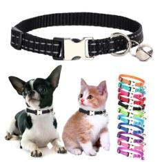Imagem de Coleira de cachorro com sino, coleiras reflexivas de nylon PP para gatos, fivela ajustável macia para filhotes pequenos, fêmeas, pequenos animais de estimação, cães, meninos, meninas, gatinhos,