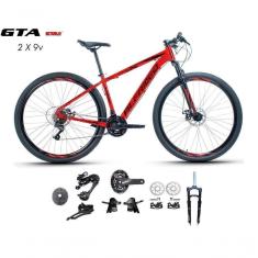 Imagem de Bicicleta Aro 29 Alfameq Afx Kit 2x9 Gta Sunrun Freio Disco K7 11/36 Pedivela 24/38d Garfo Com Trava - Vermelho Tam.21