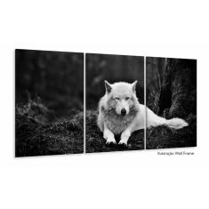 Imagem de Quadros Decorativos Lobo  120x60 3 peças em Tecido