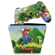 Imagem de Capa Case e Skin Adesivo PS4 Controle - Super Mario Bros
