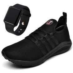 Imagem de Tênis Masculino ConffortTop Preto + Relógio-Masculino